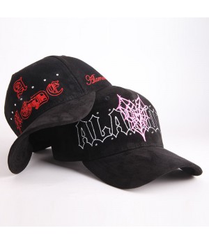 Oem Custom Suede Bling Sports Cap 5 Panels Mens Women Rhinestone Satin Lined Baseball Hat