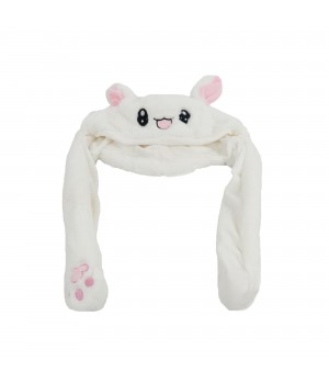 Hot selling funny flip ear rabbit hat cute plush bunny hat with air pumping